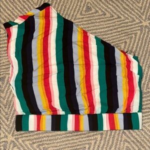 Colorful Striped One-Shoulder Top